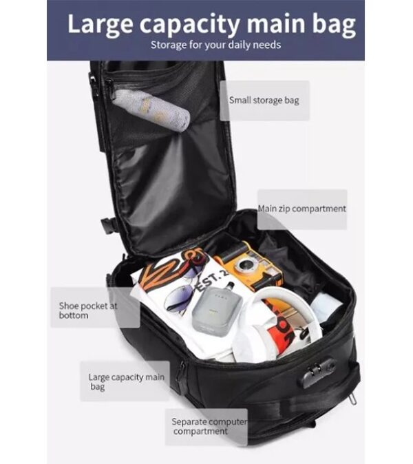 Ozuko-9309L Stylish Waterproof 50Liter High Quality Multi Use Backpack - Image 4