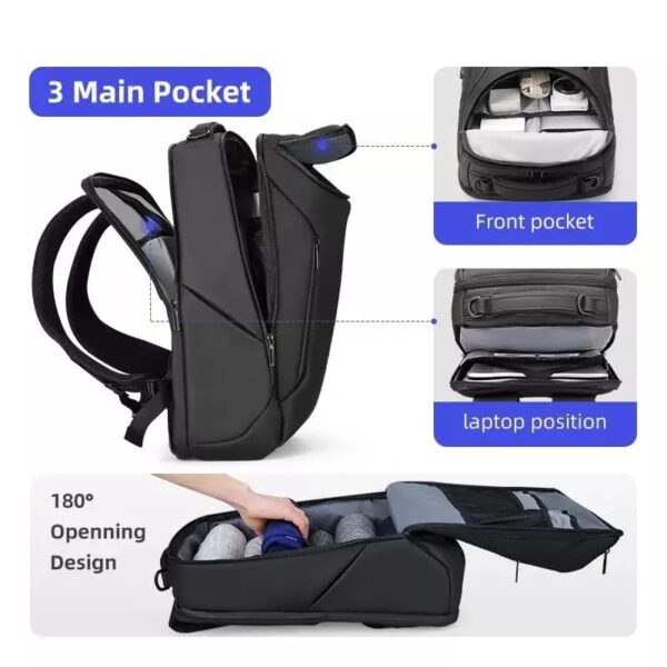 Mark Ryden MR-9031 Ykk Zipper 3Part Waterproof Premium Multi Use Backpack - Image 3