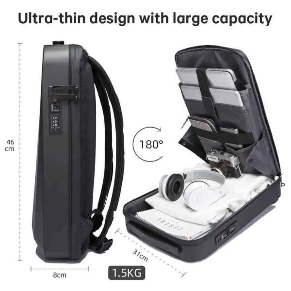 BANGE BG-22201Hardshell  Anti Thief Business TSA Lock Laptop 15.6 Backpack - Image 2