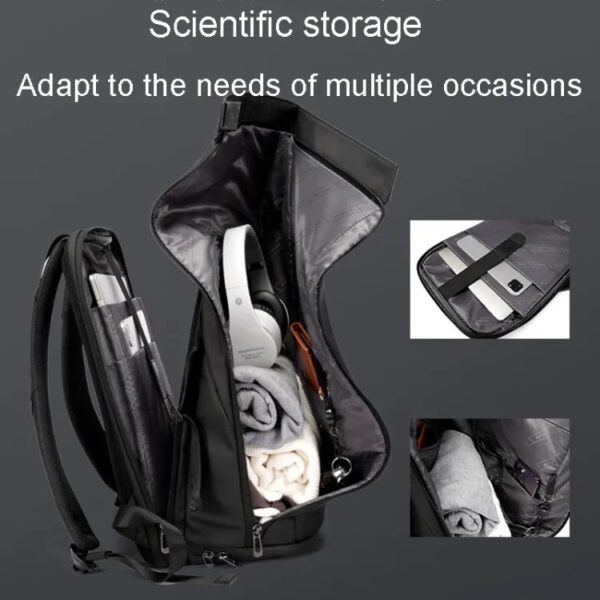 BANGE BG-7700 Anti Thief Stylish Waterproof Business Office Laptop 15.6 Backpack - Image 8