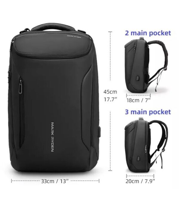 Mark Ryden MR-9031 Ykk Zipper 3Part Waterproof Premium Multi Use Backpack - Image 5