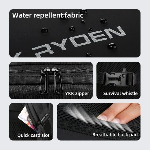 Mark Ryden MR-9031 Ykk Zipper 3Part Waterproof Premium Multi Use Backpack - Image 6