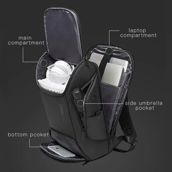 BANGE BG-7267 Waterproof Premium USB Output Laptop 15.6 Office Backpack - Image 3