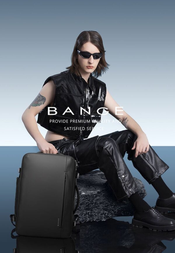 BANGE BG-1909 Premium YKK Zipper Expendable Multi Function 45L Office Laptop 16" Travel Backpack - Image 9