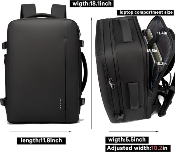 BANGE BG-1909 Premium YKK Zipper Expendable Multi Function 45L Office Laptop 16" Travel Backpack - Image 12