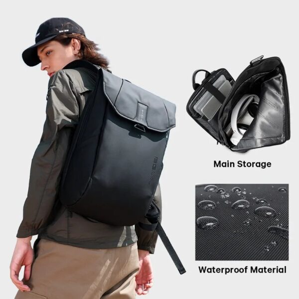 BANGE BG-2575 Waterproof School College University Office Laptop 15.6 Backpack - Image 3