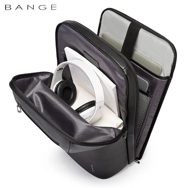 BANGE BG-6625 YKK Zipper Original Leather Premium Office Laptop 15.6 Exclusive Backpack - Image 7
