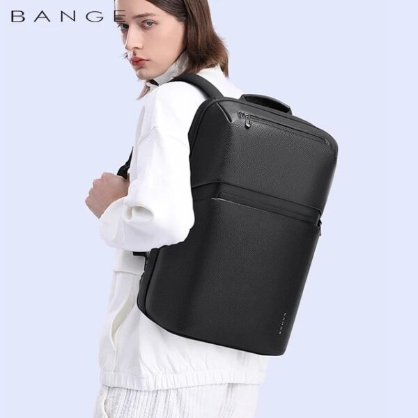 BANGE BG-6625 YKK Zipper Original Leather Premium Office Laptop 15.6 Exclusive Backpack - Image 10