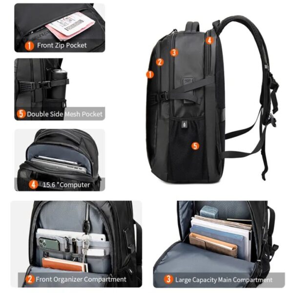 Arctic Hunter B00388 Waterproof School College University Office Laptop 15.6 Backpack - Image 4
