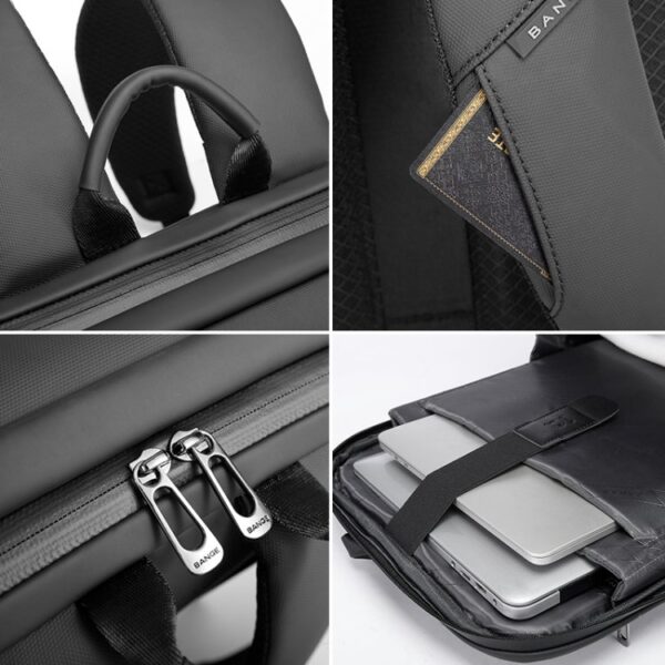 BANGE BG-2809 Anti Thief YKK Zipper Premium Business Laptop 15.6 Office Backpack - Image 3