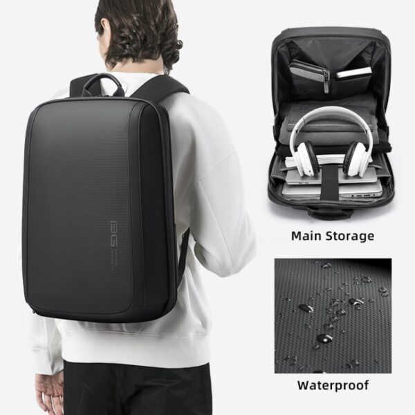 BANGE BG-2809 Anti Thief YKK Zipper Premium Business Laptop 15.6 Office Backpack - Image 4