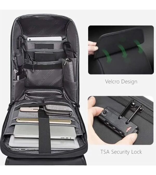 BANGE BG-7276 Anti Thief Waterproof TSA Lock Premium Office Laptop 15.6 Backpack - Image 4