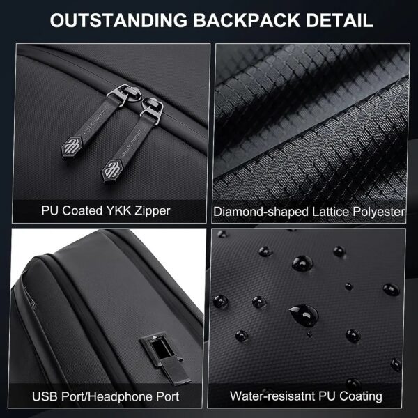 Arctic Hunter B00443 Anti Thief Waterproof Premium Laptop 15.6 Office Backpack - Image 4