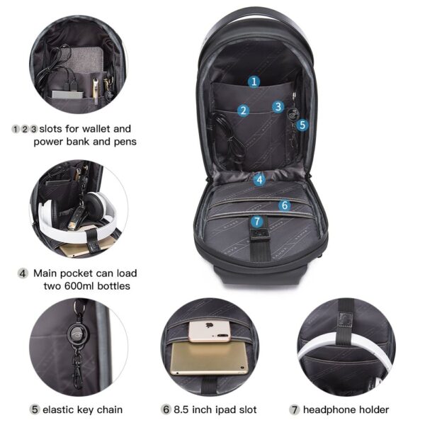 BANGE BG-7256 Anti Thief Waterproof Stylish Crossbag - Image 6