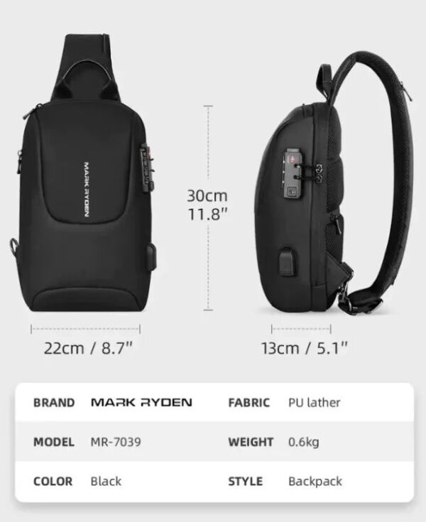 Mark Ryden -7039 Anti Thief TSA Lock Premium Crossbody Bag - Image 3