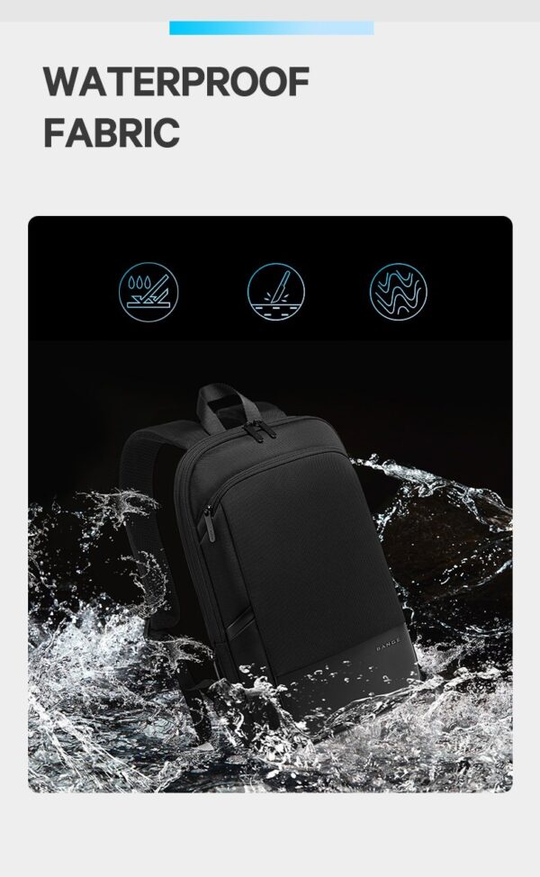 BANGE BG-77115 YKK Zipper Slim & Fulding  Office Laptop 15.6 Backpack - Image 9
