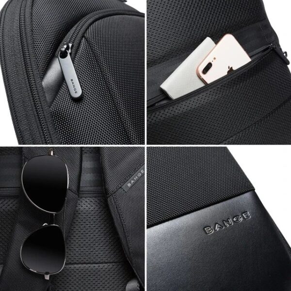 BANGE BG-77115 YKK Zipper Slim & Fulding  Office Laptop 15.6 Backpack - Image 3
