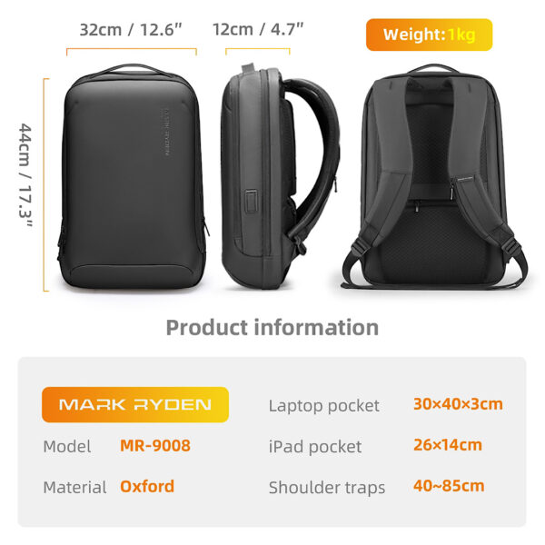 01 Mark Ryden 9008 Premium Laptop Backpack - Image 3