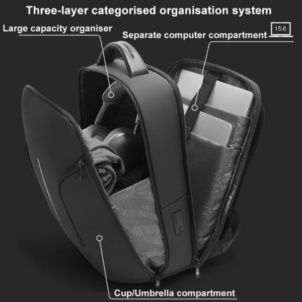 BANGE-8013 Zipper Premium Laptop Backpack - Image 3